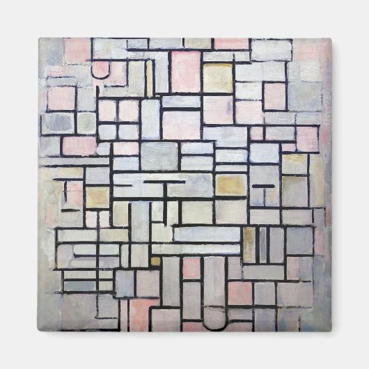 Zusammensetzung Rosa und Grau, Mondrian Magnet (Vorne)