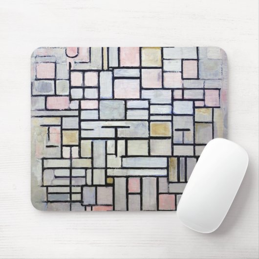 Zusammensetzung Rosa und Grau, Mondrian Mousepad (Mit Mouse)