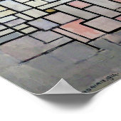 Zusammensetzung Rosa und Grau, Mondrian Poster (Ecke)