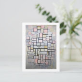 Zusammensetzung Rosa und Grau, Mondrian Postkarte (Stehend Vorderseite)