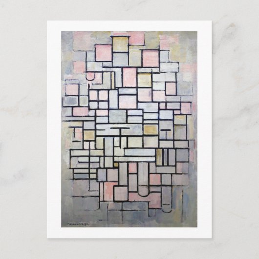 Zusammensetzung Rosa und Grau, Mondrian Postkarte (Vorderseite)