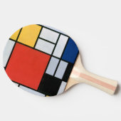 Zusammensetzung Rot, Gelb, Blau, Schwarz | Mondria Tischtennis Schläger (Seitenansicht)