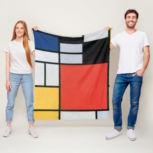 Zusammensetzung Rot, Gelb, Blau, Schwarz, Mondrian Fleecedecke (Beispiel)