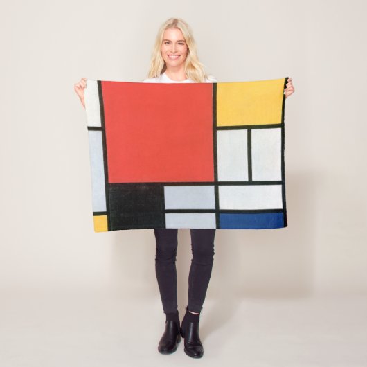 Zusammensetzung Rot, Gelb, Blau, Schwarz, Mondrian Fleecedecke (Beispiel)