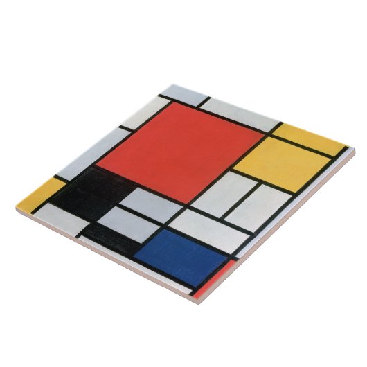Zusammensetzung Rot, Gelb, Blau, Schwarz, Mondrian Fliese (Seite)