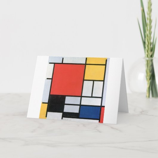 Zusammensetzung Rot, Gelb, Blau, Schwarz, Mondrian Karte (Vorderseite)