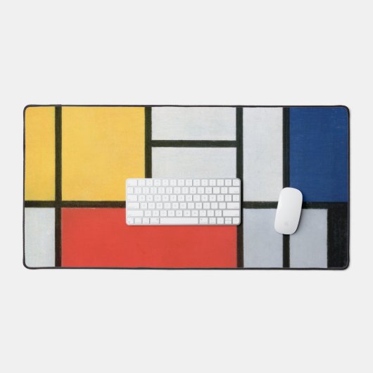 Zusammensetzung Rot, Gelb, Blau, Schwarz, Mondrian Schreibtischunterlage (Tastatur & Maus)