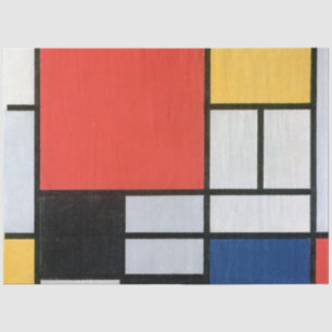 Zusammensetzung Rot, Gelb, Blau, Schwarz, Mondrian Seidenpapier