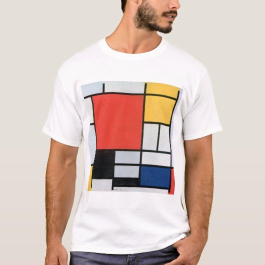 Zusammensetzung Rot, Gelb, Blau, Schwarz, Mondrian T-Shirt (Vorderseite)