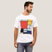 Zusammensetzung Rot, Gelb, Blau, Schwarz, Mondrian T-Shirt (Vorne ganz)