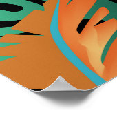 Zusammensetzung tropischer Blume und Vögel. Poster (Ecke)