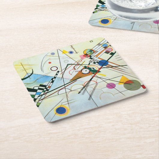 Zusammensetzung VIII durch Wassily Kandinsky Rechteckiger Pappuntersetzer (angewinkelt)