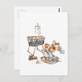 Zusammensetzung von Babyspielzeug und Teddybär Postkarte (Vorne/Hinten)