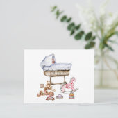 Zusammensetzung von Babyspielzeug und Teddybär Postkarte (Stehend Vorderseite)