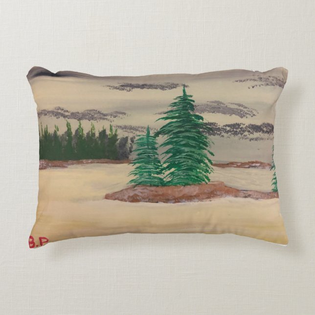 Zusammensetzung von Grau, Gelb und Braunkissen Dekokissen (Vorderseite)