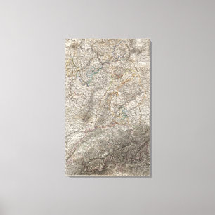 Zusammensetzung von südwestlichem Deutschland Leinwanddruck