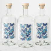 Zusammensetzung von White und Blue Butterflies Alkoholflaschenetikett (Flaschen)