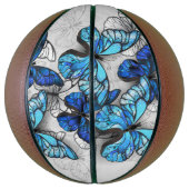 Zusammensetzung von White und Blue Butterflies Basketball (Vertikal)