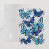 Zusammensetzung von White und Blue Butterflies Begleitkarte (Vorne/Hinten)