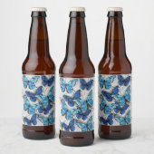 Zusammensetzung von White und Blue Butterflies Bierflaschenetikett (Flaschen)