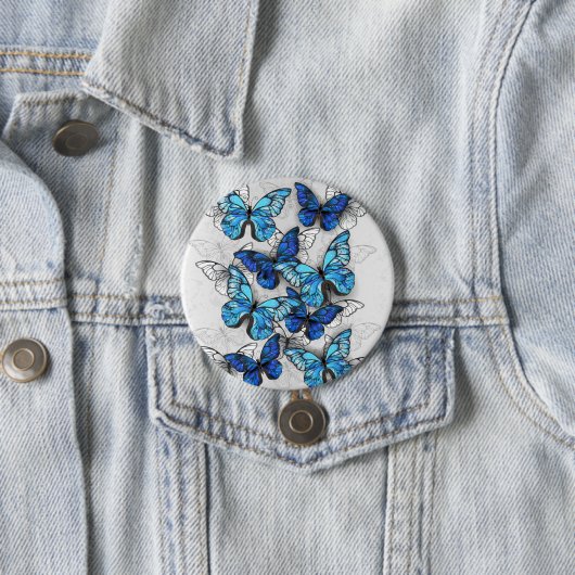 Zusammensetzung von White und Blue Butterflies Button (Beispiel)
