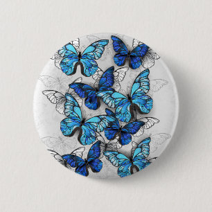 Zusammensetzung von White und Blue Butterflies Button