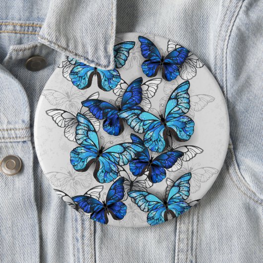 Zusammensetzung von White und Blue Butterflies Button (Beispiel)