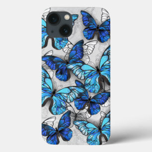 Zusammensetzung von White und Blue Butterflies Case-Mate iPhone Hülle