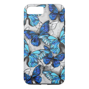 Zusammensetzung von White und Blue Butterflies Case-Mate iPhone Hülle