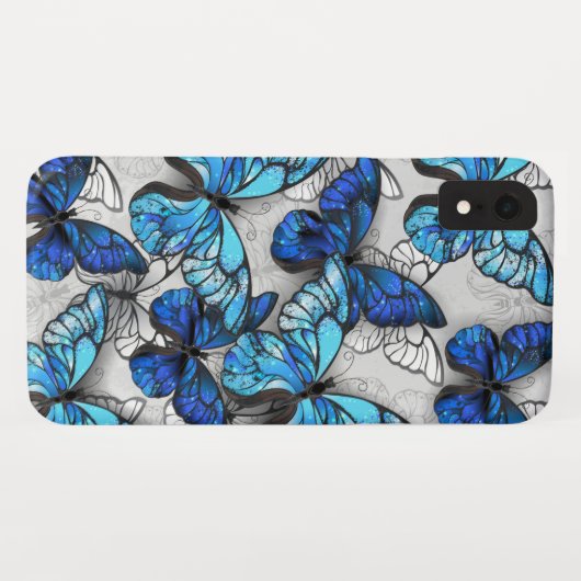 Zusammensetzung von White und Blue Butterflies Case-Mate iPhone Hülle (Rückseite (Horizontal))