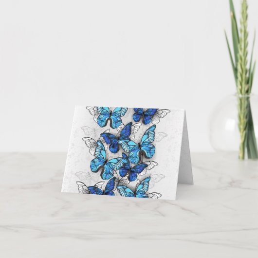 Zusammensetzung von White und Blue Butterflies Einladung (Vorderseite)