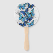Zusammensetzung von White und Blue Butterflies Fächer (Rückseite)