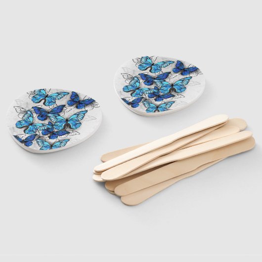 Zusammensetzung von White und Blue Butterflies Fächer (Non-assembled)