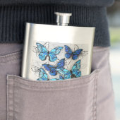 Zusammensetzung von White und Blue Butterflies Flachmann (Beispiel)