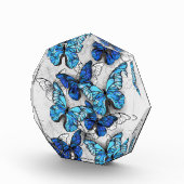 Zusammensetzung von White und Blue Butterflies Fotoblock (Rechts)