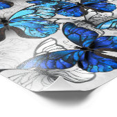 Zusammensetzung von White und Blue Butterflies Fotodruck (Ecke)
