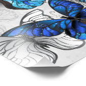 Zusammensetzung von White und Blue Butterflies Fotodruck (Ecke)
