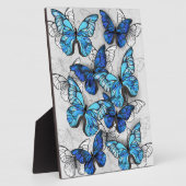 Zusammensetzung von White und Blue Butterflies Fotoplatte (Seite)