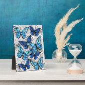 Zusammensetzung von White und Blue Butterflies Fotoplatte (Seite)