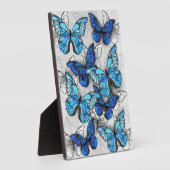 Zusammensetzung von White und Blue Butterflies Fotoplatte (Seite)