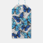 Zusammensetzung von White und Blue Butterflies Geschenkanhänger (Rückseite)