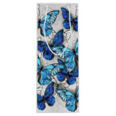 Zusammensetzung von White und Blue Butterflies Geschenktüte Für Weinflaschen (Rückseite)