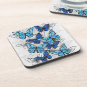 Zusammensetzung von White und Blue Butterflies Getränkeuntersetzer (Linke Seite)