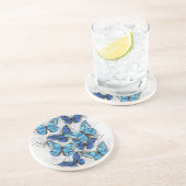 Zusammensetzung von White und Blue Butterflies Getränkeuntersetzer (Seite)