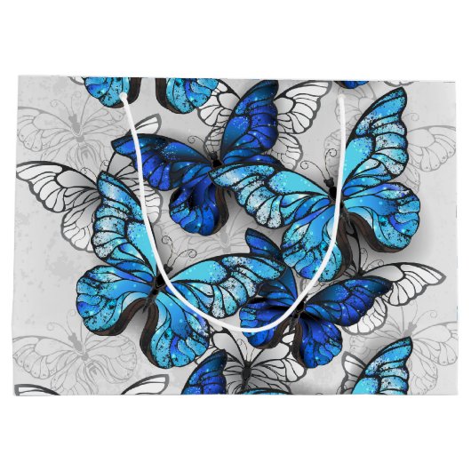 Zusammensetzung von White und Blue Butterflies Große Geschenktüte (Rückseite)