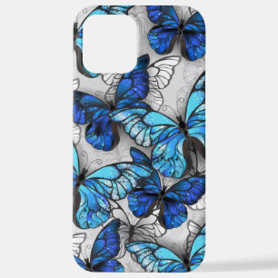 Zusammensetzung von White und Blue Butterflies iPhone 12 Pro Max Hülle