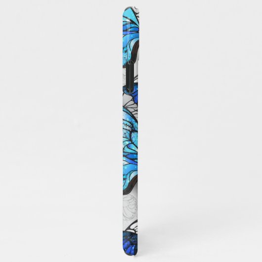 Zusammensetzung von White und Blue Butterflies iPhone Hülle (Rechte Seite)