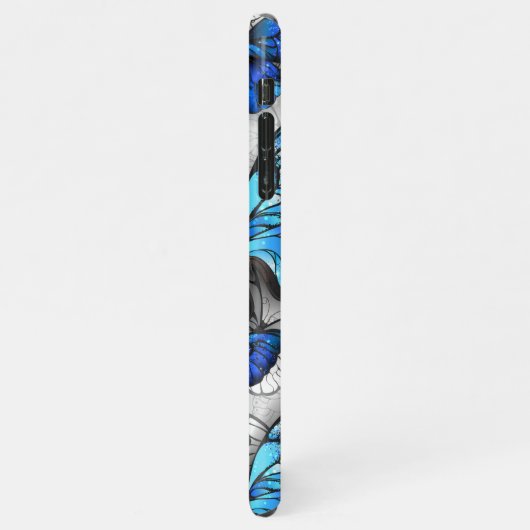 Zusammensetzung von White und Blue Butterflies iPhone Hülle (Linke Seite)