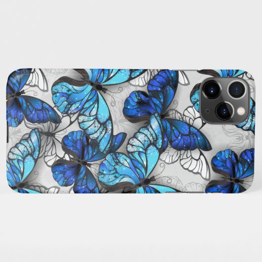 Zusammensetzung von White und Blue Butterflies iPhone Hülle (Rückseite (Horizontal))