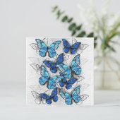Zusammensetzung von White und Blue Butterflies Karte (Stehend Vorderseite)